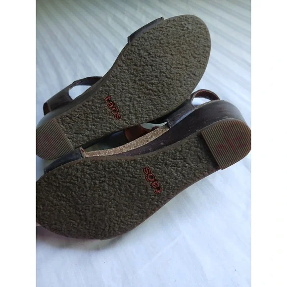 Taos Sandals 37 / 6.5 Wedge Cork Cushioned Comfort Casual Leather Adjustable - Picture 11 of 13